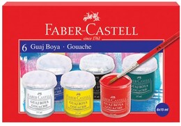Faber Castell Guaj Boya 6 Renk x 15 ml. Şişe - Faber Castell