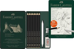 Faber Castell Pitt Graphite Matt Dereceli Kalem Eskiz Çizim Seti 11'li - Faber Castell