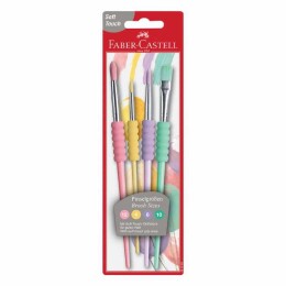 Faber Castell Soft Touch Fırça Seti 4'lü Pastel Renkler - Faber Castell