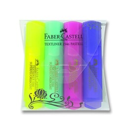 Faber Castell Textliner 1546 Fosforlu Kalem Seti 4 Renk Pastel Renkler - Faber Castell