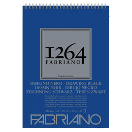 Fabriano 1264 Drawing Black Üstten Spiralli Eskiz Çizim Defteri Siyah Yapraklı 200 gr. A3 40 yaprak - Fabriano