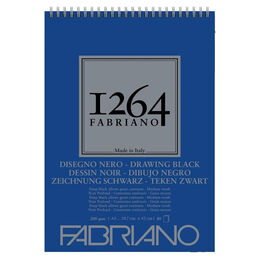 Fabriano 1264 Drawing Black Üstten Spiralli Eskiz Çizim Defteri Siyah Yapraklı 200 gr. A3 40 yaprak - 1