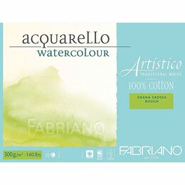 Fabriano Artistico Traditional White Sulu Boya Defteri Blok Rough - Kalın Doku 300 gr. 31x41 cm. 12 yaprak - 1