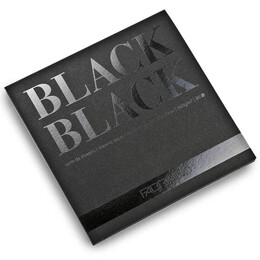 Fabriano Black Black Çok Amaçlı Pürüzsüz Yüzeyli Siyah Yapraklı Çizim Defteri Blok 300 gr. 20x20 cm. 20 yaprak - Fabriano