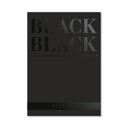 Fabriano Black Black Çok Amaçlı Pürüzsüz Yüzeyli Siyah Yapraklı Çizim Defteri Blok 300 gr. 24x32 cm. 20 yaprak - Fabriano