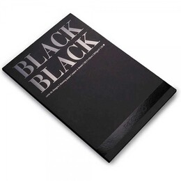 Fabriano Black Black Çok Amaçlı Pürüzsüz Yüzeyli Siyah Yapraklı Çizim Defteri Blok 300 gr. A4 20 yaprak - 2