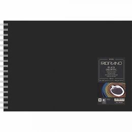 Fabriano Blackbook Landscape Spiralli Eskiz Çizim Defteri Siyah Yaprak 190 gr. A4 40 yaprak - 1
