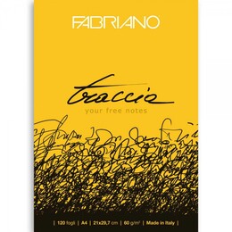 Fabriano Traccia Ekstra Pürüzsüz Yazı ve Eskiz Çizim Defteri Blok 60 gr. A4 120 yaprak - Fabriano