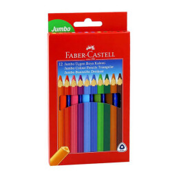 FC Jumbo Üçgen Kuru Boya 12 Renk Karton Kutu (5171116615) - Faber Castell