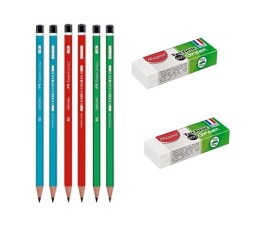 FC Kurşun Kalem 6 Adet + 2 Adet Silgi Set - Faber Castell