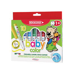 Fibracolor Baby Color 1+ Yaş Bebekler İçin Keçeli Kalem 10 Renk - Fibracolor