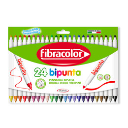 Fibracolor Bipunta Kalın+İnce Çift Uçlu Keçeli Kalem 24 Renk - Fibracolor