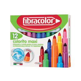 Fibracolor Colorito Maxi Kalın Keçeli Kalem 12 Renk - Fibracolor