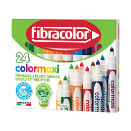 Fibracolor Colormaxi Jumbo Keçeli Kalem 24 Renk - Fibracolor