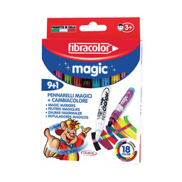 Fibracolor Magic Renk Değiştiren Keçeli Kalem 9+1 Renk - Fibracolor
