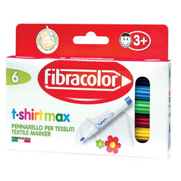 Fibracolor T-shirtmax Kalıcı Tekstil Kumaş Boyama Kalemi Seti 6 Renk - Fibracolor