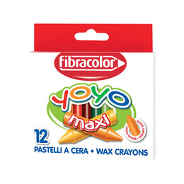 Fibracolor Yoyo Maxi Boy Mumlu Pastel Kalem 12 Renk - Fibracolor