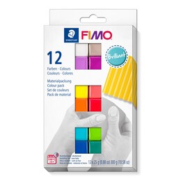 Staedtler Fimo Soft Polimer Kil Seti 12 Renk x 25 gr. Brilliant (Canlı) Renkler - 1