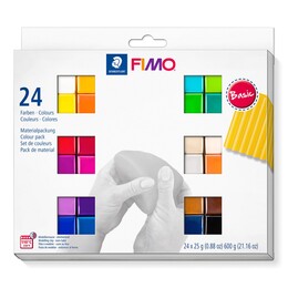 Staedtler Fimo Soft Polimer Kil Seti 24 Renk x 25 gr. Basic (Ana) Renkler - Staedtler
