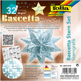 Folia Bascetta Stern Çift Taraflı Origami Kağıdı 15x15 cm. 32 Yaprak MAVİ - Folia