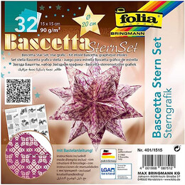 Folia Bascetta Stern Çift Taraflı Origami Kağıdı 15x15 cm. 32 Yaprak MOR - Folia