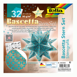 Folia Bascetta Stern Çift Taraflı Origami Kağıdı 20x20 cm. 32 Yaprak TURKUAZ - Folia