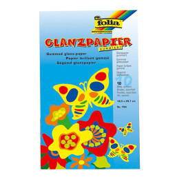 Folia Glanzpapier Parlak Elişi Kağıdı 10 Renk 18.5x29.5 cm. - Folia