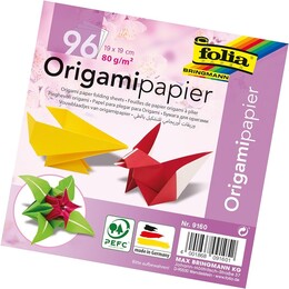 Folia Origami Kağıdı 19x19 cm. 12 Renk 96 Yaprak - Folia