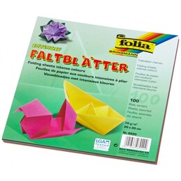 Folia Origami Kağıdı 20x20 cm. 10 Renk 100 Adet - Folia