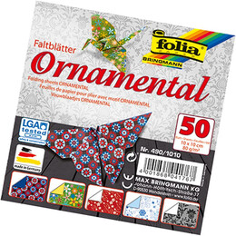 Folia Ornamental Desenli Origami Kağıdı 10x10 cm. 5 Motif 50 Yaprak - Folia