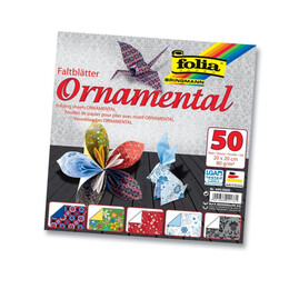 Folia Ornamental Desenli Origami Kağıdı 20x20 cm. 5 Motif 50 Yaprak - Folia