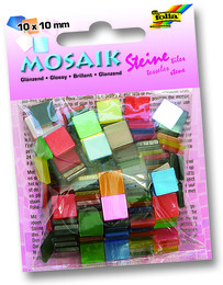 Folia Parlak Mozaik Taşı 10x10 mm. 190 Adet KARIŞIK RENK - Folia