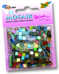 Folia Parlak Mozaik Taşı 5x5 mm. 700 Adet 20 RENK KARIŞIK - Folia