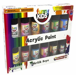 Funny Kids Akrilik Boya Seti 12 Renk x 20 ml. - Funny Kids