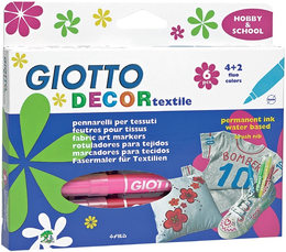 Giotto Decor Textile Kumaş Boyama Kalemi Seti 6 Renk - Giotto