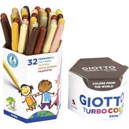 Giotto Turbo Color Skin Tones Keçeli Kalem 32'li Pot Ten Renkleri - Giotto