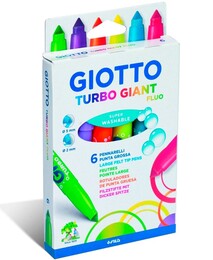 Giotto Turbo Giant Keçeli Kalem 6 Renk Fosforlu Renkler - Giotto