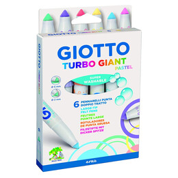 Giotto Turbo Giant Keçeli Kalem 6 Renk Pastel Renkler - Giotto