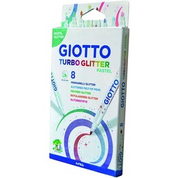 Giotto Turbo Glitter Simli Keçeli Kalem 8 Renk Pastel Tonlar - Giotto