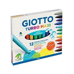 Giotto Turbo Maxi Jumbo Keçeli Kalem 12 Renk (454000) - Giotto