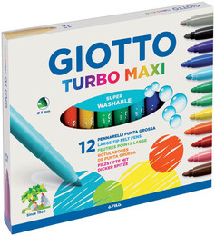 Giotto Turbo Maxi Kalın Uçlu Keçeli Boya Kalemi 12 Renk - Giotto