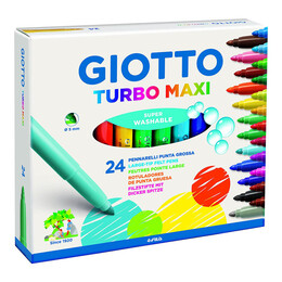 Giotto Turbo Maxi Kalın Uçlu Keçeli Boya Kalemi 24 Renk - Giotto