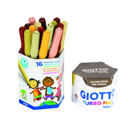 Giotto Turbo Maxi Skin Tones Keçeli Boya Kalemi 16'lı Pot Ten Renkleri - Giotto