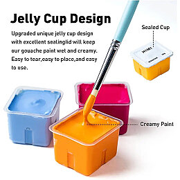 HIMI Jelly Cup Gouache Set Guaj Boya Seti 18 Renk x 30 gr. (Green Case) - 6