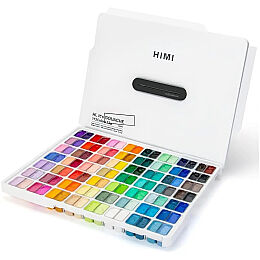 HIMI Twin Cup Gouache Set Guaj Boya Seti 112 Renk x 12 gr. (White Case) - 1