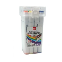 Hobi Market Art Çift Uçlu Marker Kalem Seti 12 Renk - Hobi Market Art