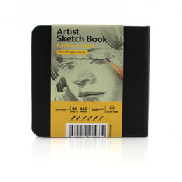 Tigertint Sketchbook Sert Kapak Eskiz Çizim Defteri 140 gr. 12x12 cm. 80 yp. SİYAH - Tigertint