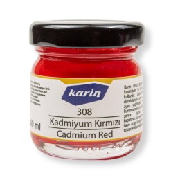 Karin Ebru Boyası 40 ml. 308 Cadmium Kırmızı - Karin