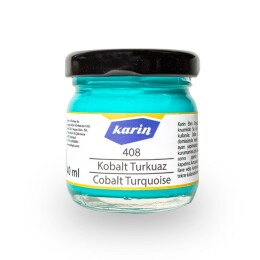 Karin Ebru Boyası 40 ml. 408 Kobalt Turkuaz - Karin