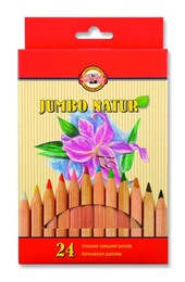Koh-i Noor Jumbo Naturel Kalın Kuru Boya Kalemi Seti 24 Renk - 1